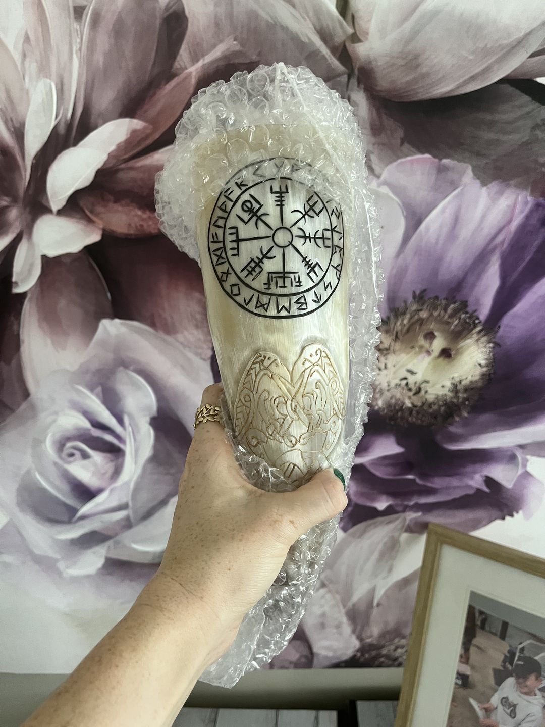 Customer photo review of Premium Ravens Guidance Drinking Horn