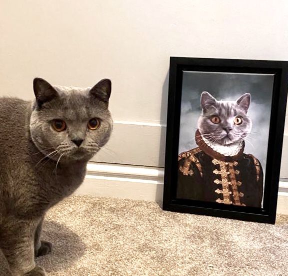 Customer photo review of The Count: Custom Pet Portrait