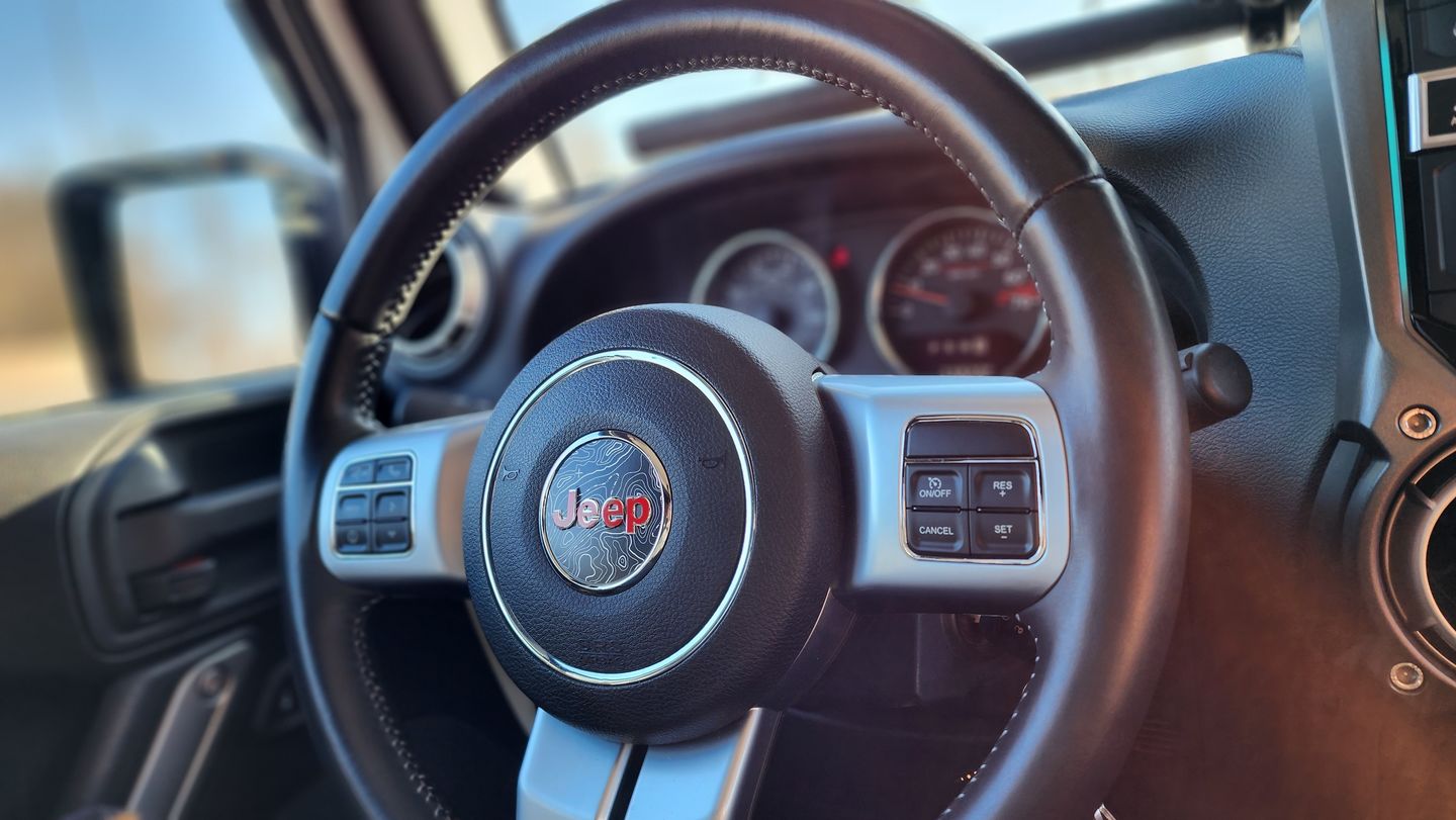 Customer photo review of Topographical Map Print Steering Wheel Decal for Jeep