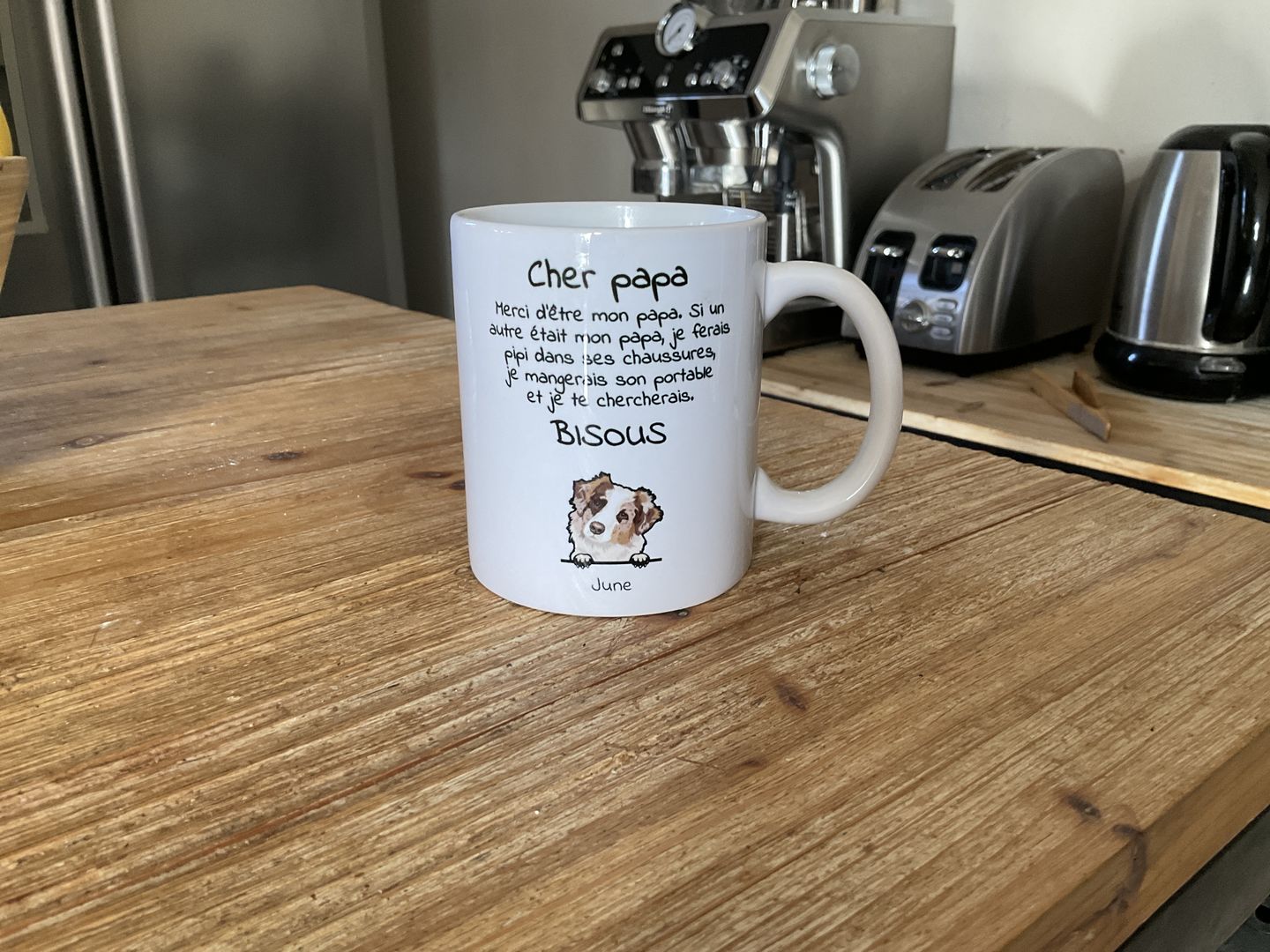 Customer photo review of Cher papa (chien) - Mug personnalisé