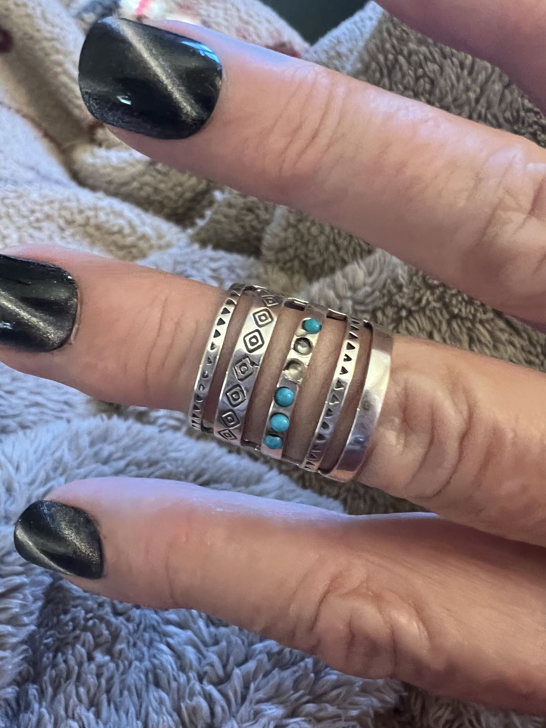 Customer photo review of Sterling Silver Southwestern Style Turquoise Ring