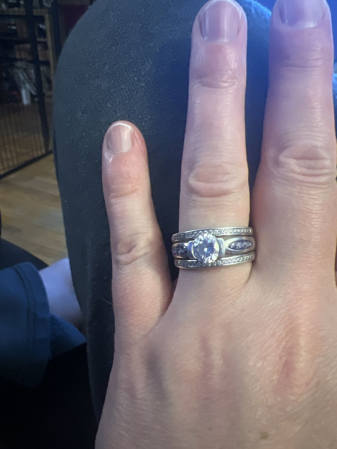 Customer photo review of Silver Ring with Gem and Cremation Ash
