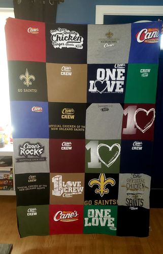 T-shirt quilt featuring new orleans saints by Marissa from LA