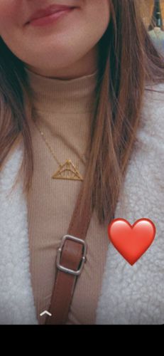Customer photo review of Custom Drawing Necklace Photo Necklace For Mom Dad, Child's Drawing Into Necklace