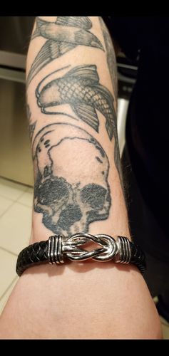 Customer photo review of Mother and Son Forever Linked Together - Braided Leather Bracelet