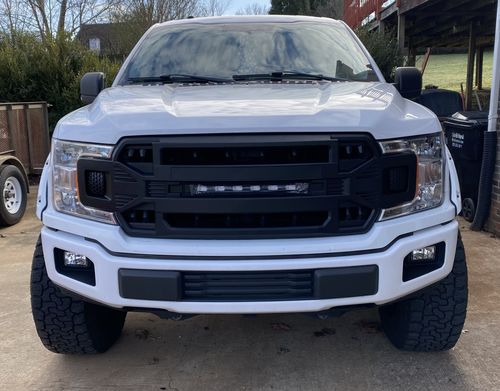 Customer photo review of Armor Grille w/Off-Road Lights - Matte Black for 2018-2020 Ford F150 | In Stock on Dec 10