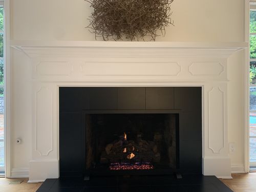 Customer photo review of Free Standing Fireplace Screen Handmade to Fit Your Fireplace - Carolina