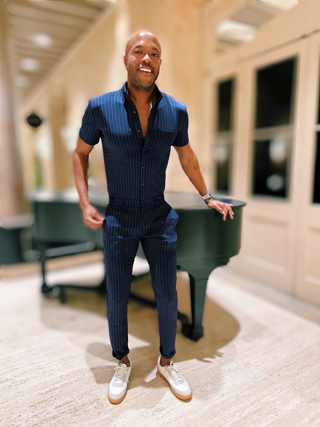 Customer photo review of Navy Chateaux Jumpsuit