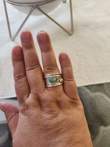Customer photo review of Amazonite Butterfly and Flower Fidget Ring