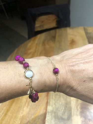 Customer photo review of Assortiment de 2 bracelets amour  - Eclat de corindon rouge