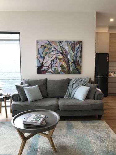 Customer photo review of Eucalypt Forest -  Original Abstract Australian Bush Nature Painting Stretched Canvas Or Art Print - Nature Wall Art