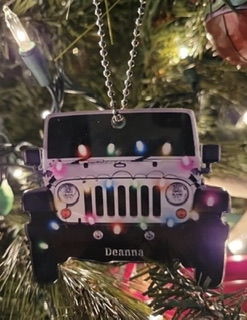 Customer photo review of Personalized Jeep Car Acrylic Christmas Ornament