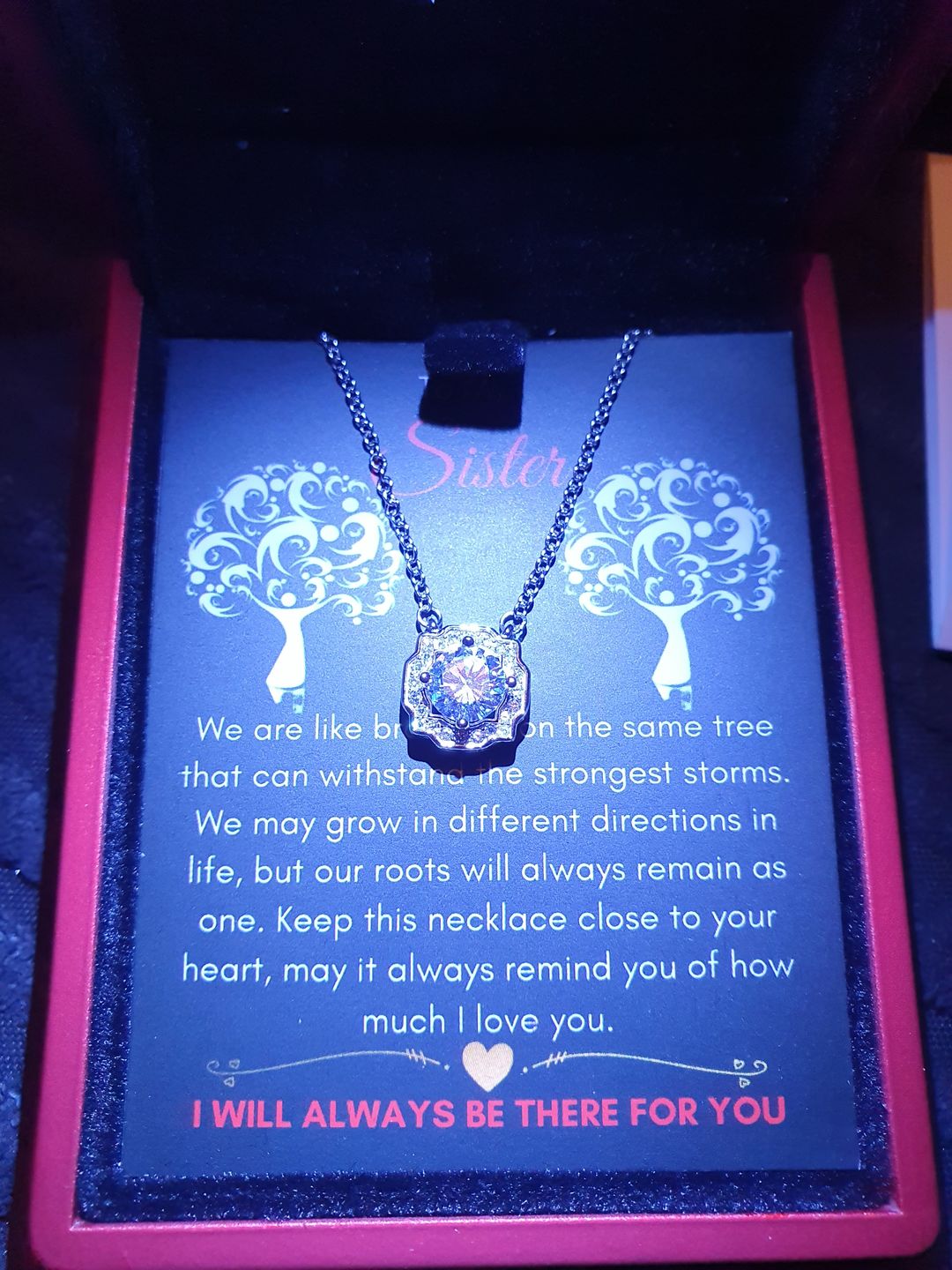 Customer photo review of To My Sister - Family Tree Necklace