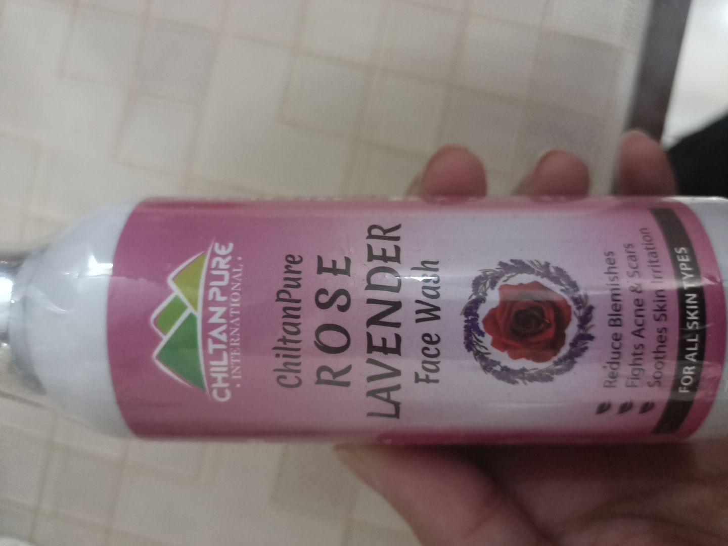 Customer photo review of Rose & Lavender Face Wash – Rejuvenates Skin, Promotes Even Skin Tone, Refreshes & Restores skin