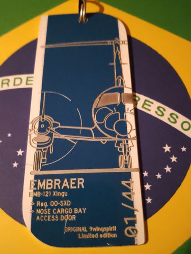 Customer photo review of EMBRAER 121 XINGU Skin Tags - Limited edition to 44 Garage Tags
