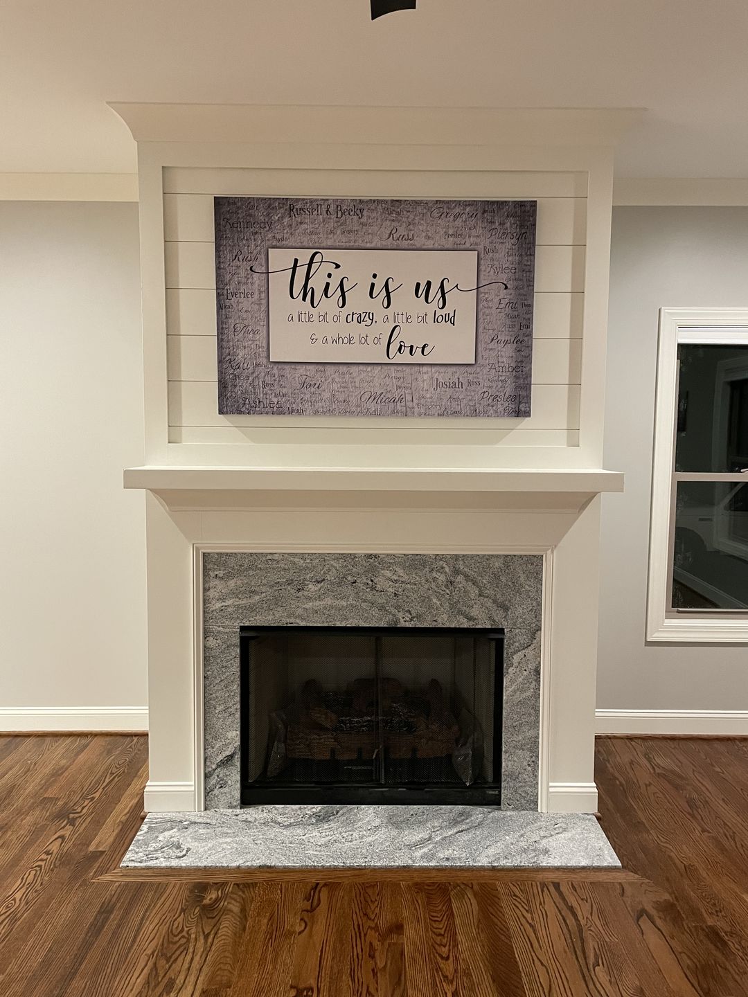 Customer photo review of Personalized "This Is Us" With Names on Background Premium Canvas