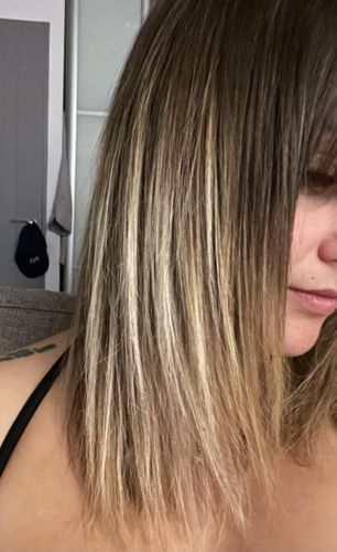 Customer photo review of Notre soin éclaircissant pour des cheveux rayonnants en moins de 5 minutes