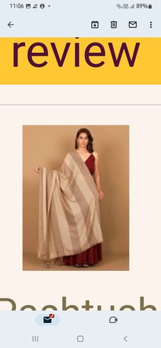 Customer photo review of Pashtush Womens Extra Fine Wool Shawl, Soft And Warm, Striped Beige, Large Size