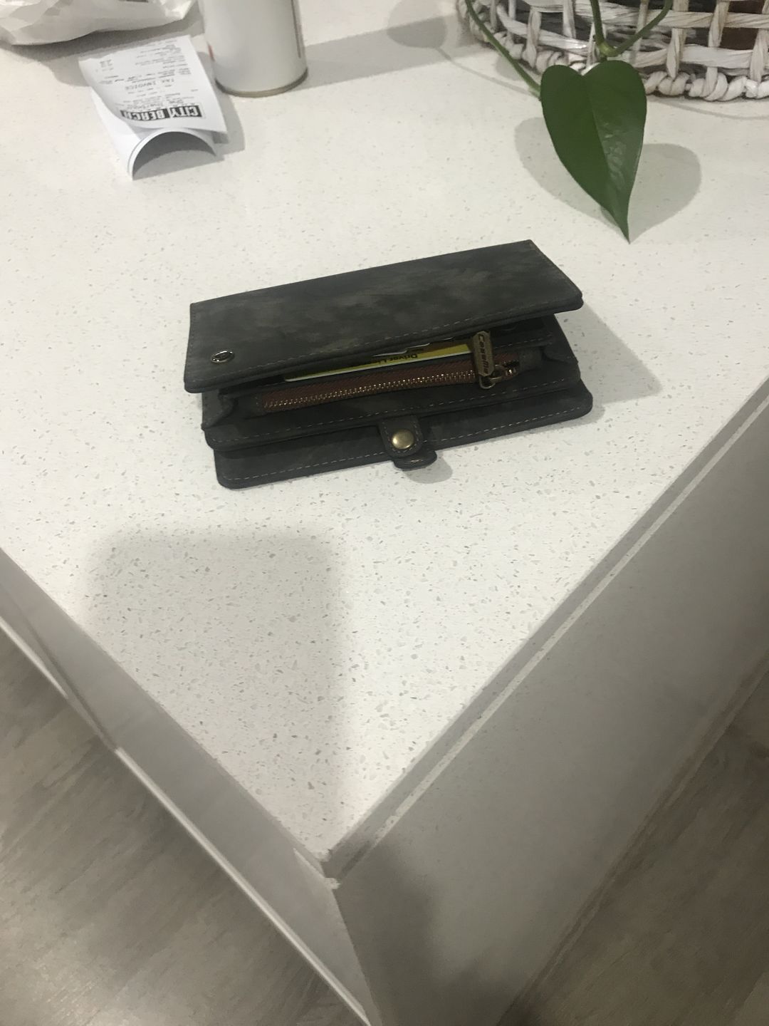 Customer photo review of Vintage leather mega storage wallet detachable iPhone case