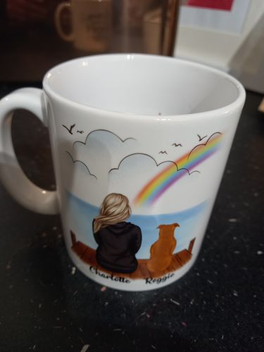 Customer photo review of Girl & Dogs - Forever in my heart - Personalised Mug