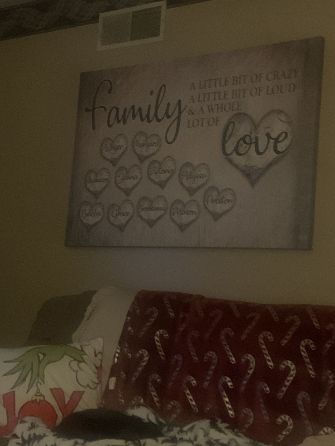 Customer photo review of Personalized "Family... Love" Premium Canvas