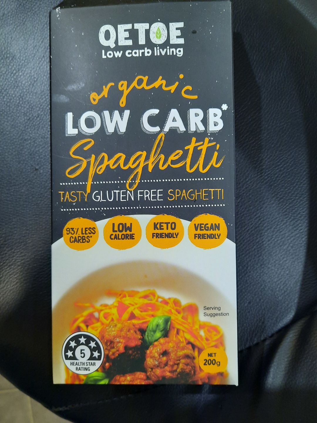 Customer photo review of Qetoe Organic Low Carb Spaghetti - 4 x Value Pack with Bonus FREE Low Carb E-Recipe book!