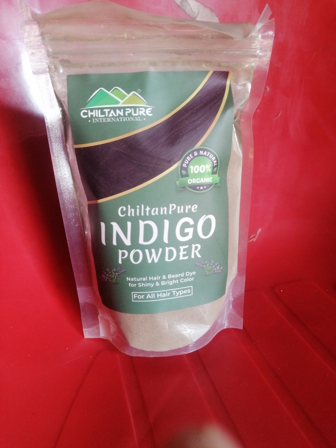 Customer photo review of Indigo Powder – Natural Hair & Beard Dye Improves Hair Quality, Boosts Shine & Bright Color!