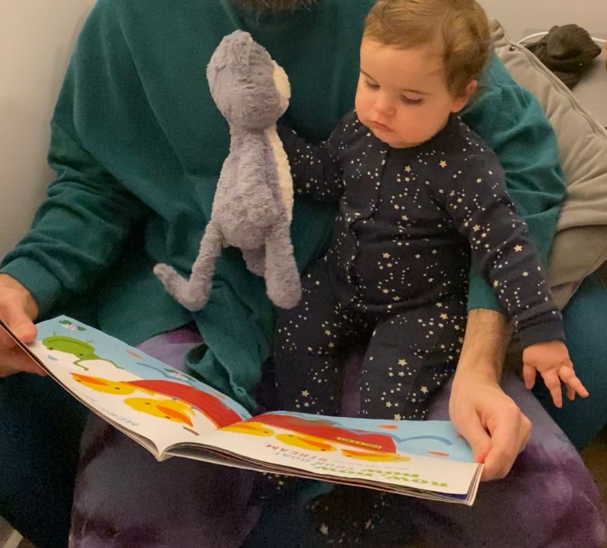Customer photo review of Starry Night Organic Babygrow