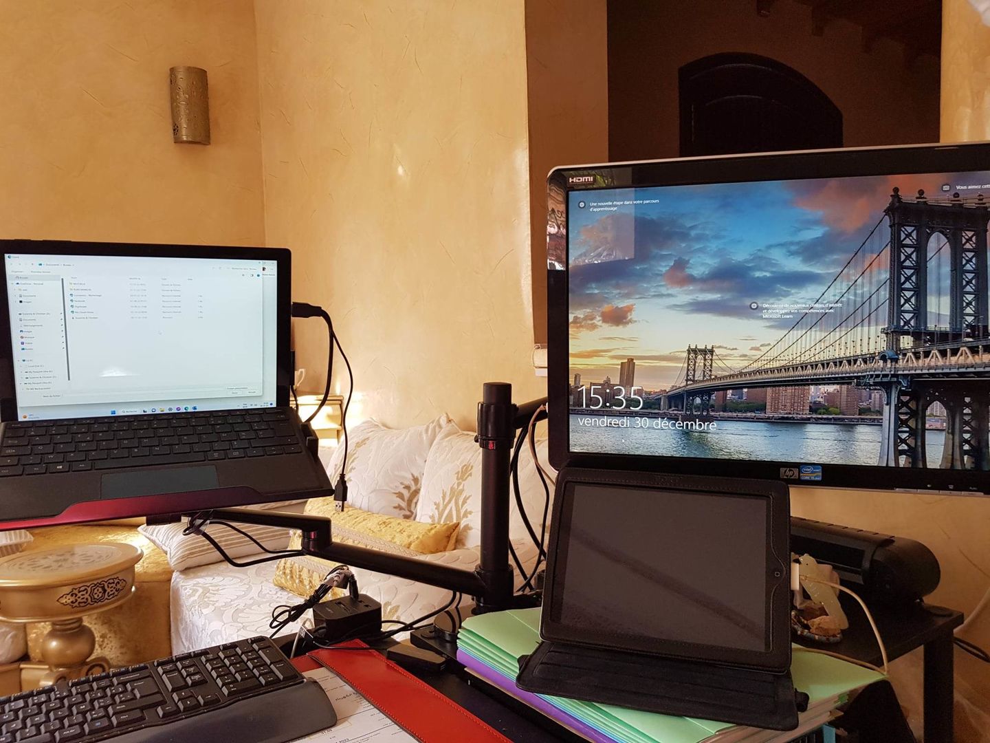 Customer photo review of Support de moniteur et ordinateur portable OPE-1