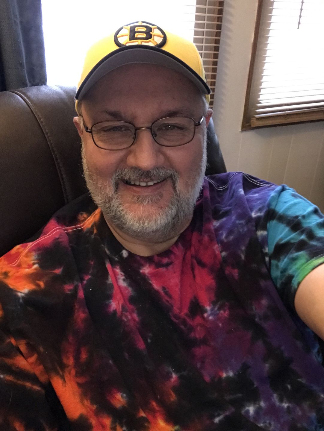 Customer photo review of Black Rainbow Splat Tie Dye T Shirt