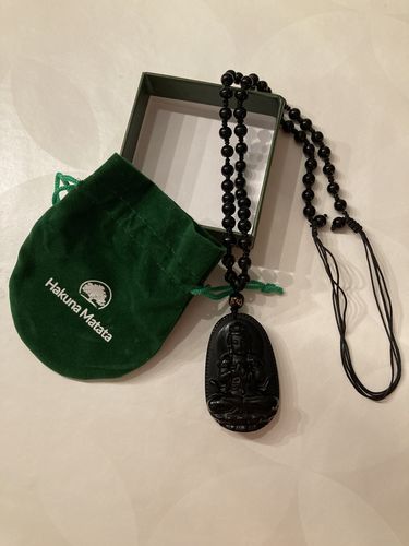 Kundenbewertung mit Foto zu Schwarze Buddha Obsidian Halskette Anhänger Schutzkette Amulett