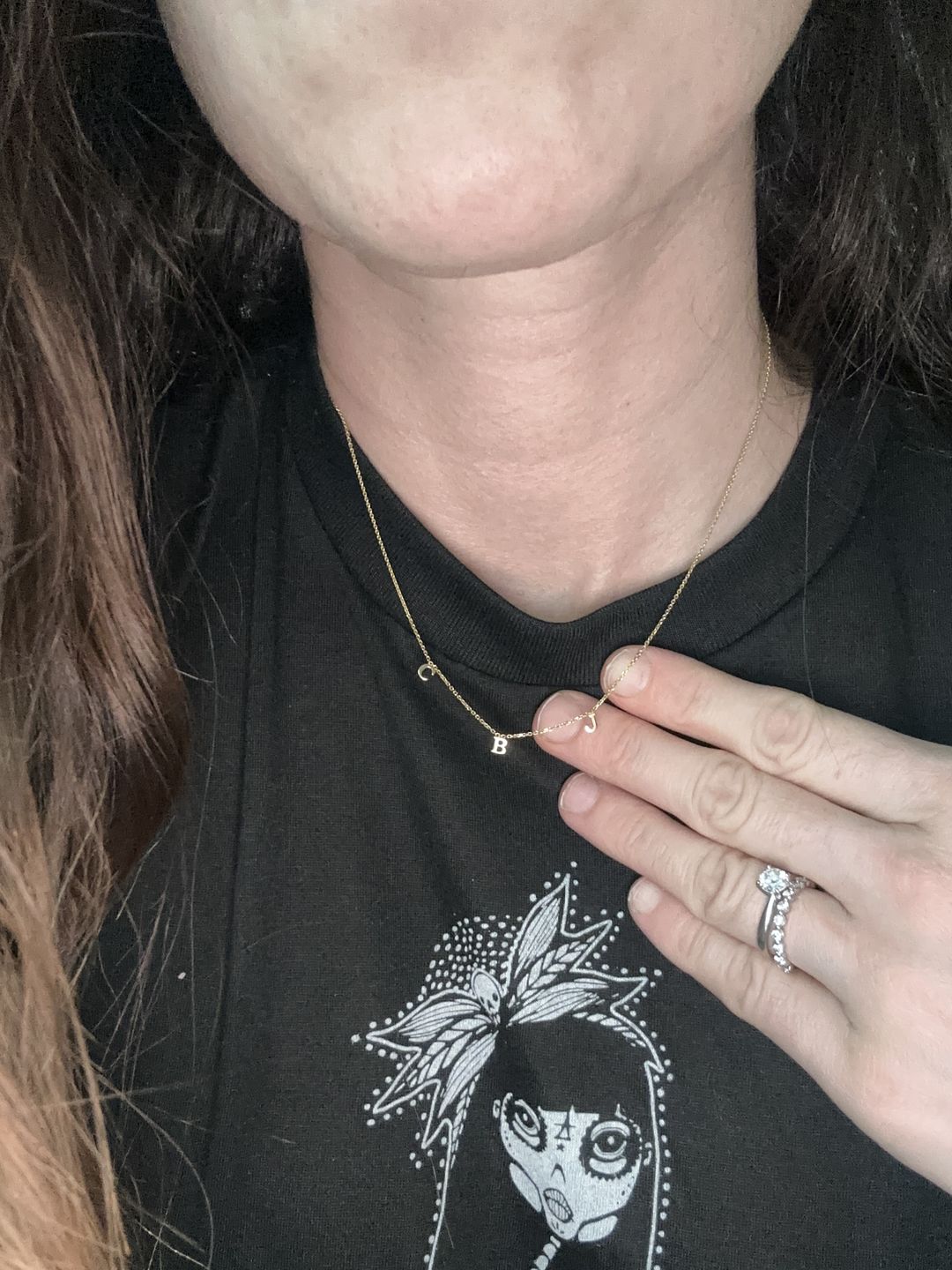 Customer photo review of Dainty Letter Name Necklace