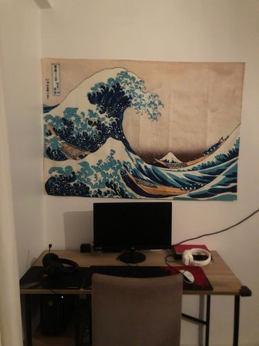 Customer photo review of The Great Wave off Kanagawa Tablo Duvar Örtüsü