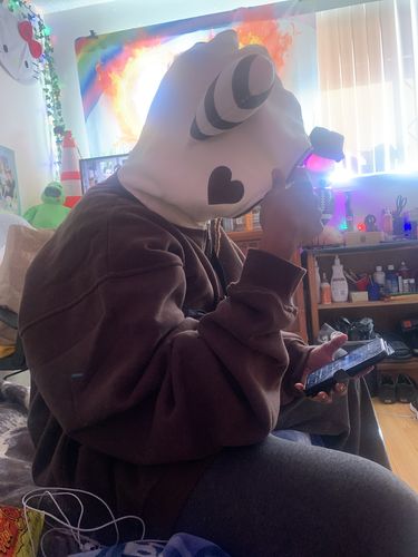 Customer photo review of Bunny Hoodie With Plush Ears (CREAM/BROWN)