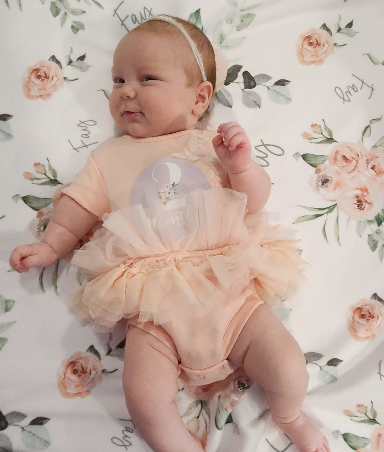 Customer photo review of Soft floral rose personalized baby girl blanket