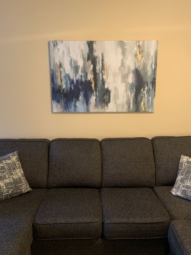 Customer photo review of 'Abstract Blue & Gold' Framed Canvas