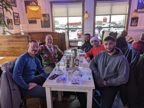 Customer photo review of Men's Christmas Print Regular Fit Long Sleeve Shirt