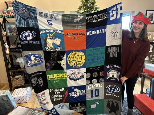 T-shirt quilt featuring gpvc by Carrie from OR