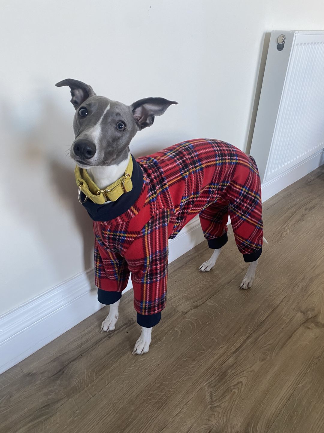 Customer photo review of Red Checkered Anti Pill Polar Fleece Fabric