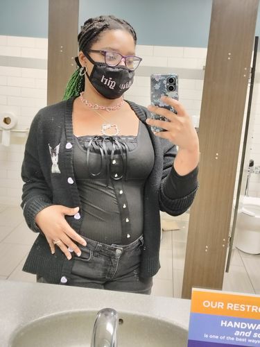 Customer photo review of Anais Coquette Square Neck Top