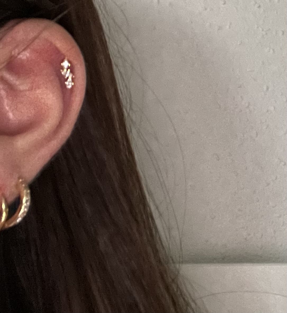 Customer photo review of Diamond Leaves Piercing | Titan
