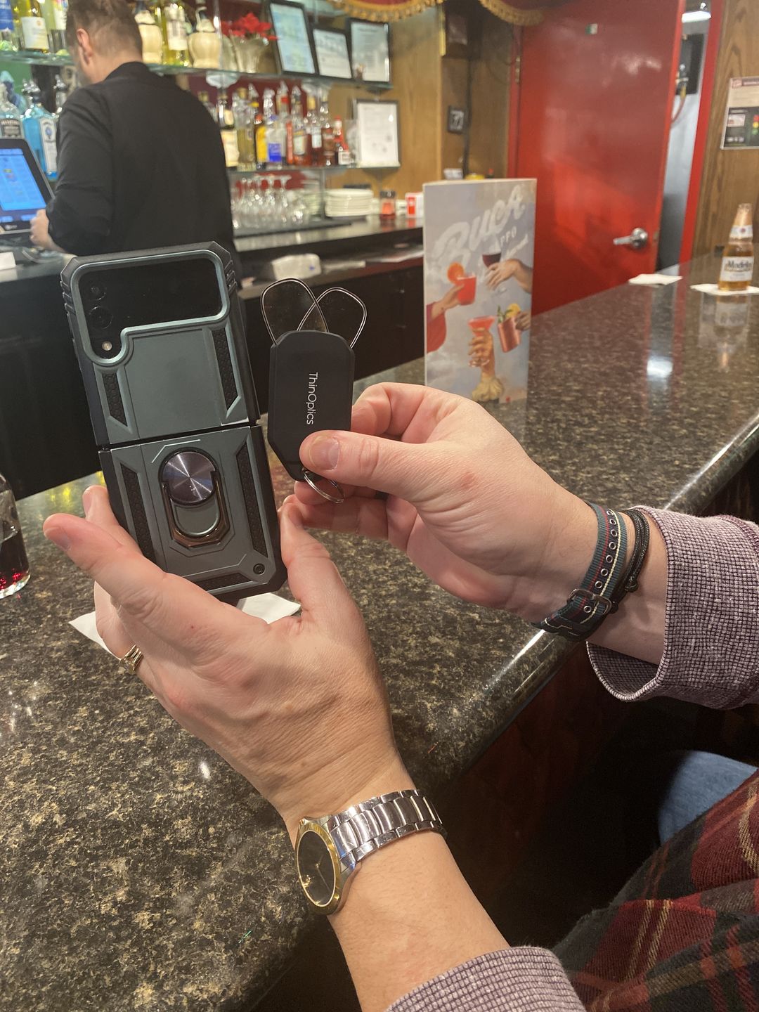 Customer photo review of Readers + Black Keychain Case