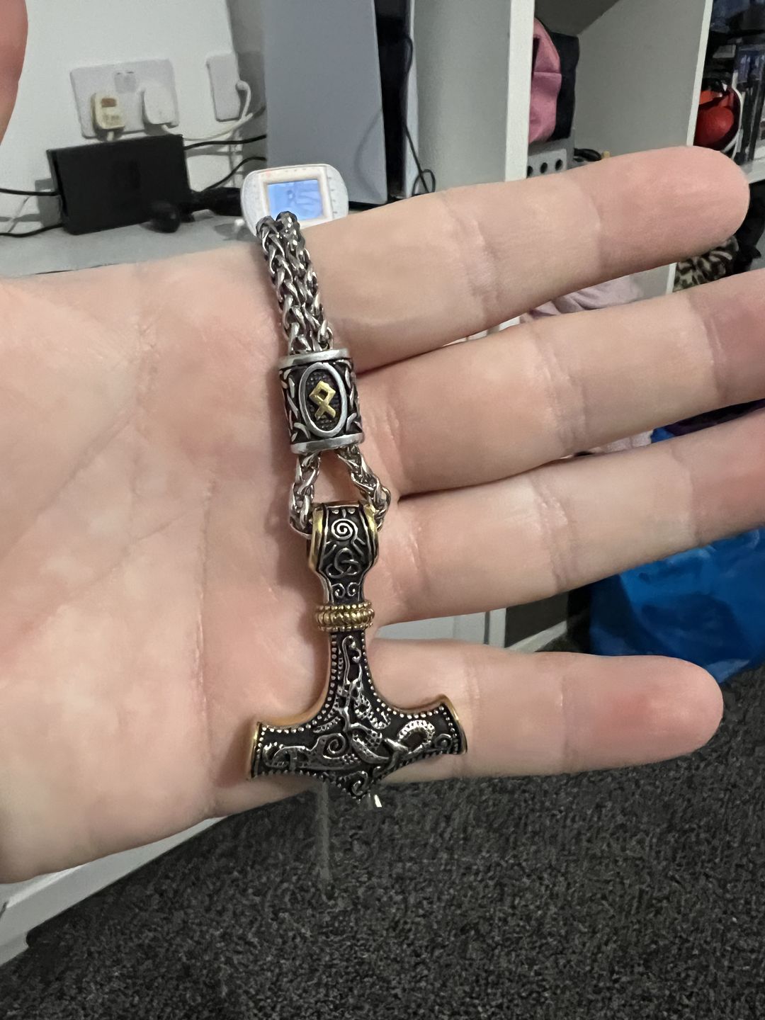 Customer photo review of Mjölnir - Thor's Hammer Stainless Steel Necklace