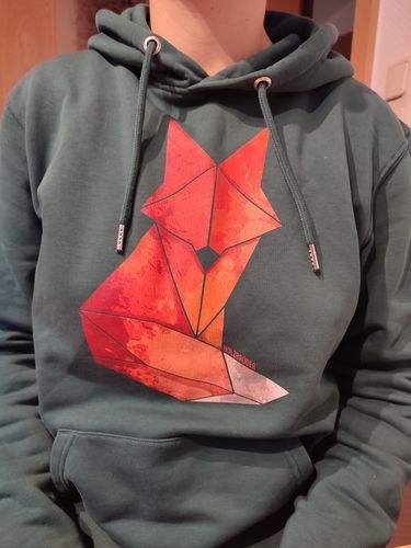 Customer photo review of Origami Fuchs - Bio Unisex Hoodie (PREMIUM)