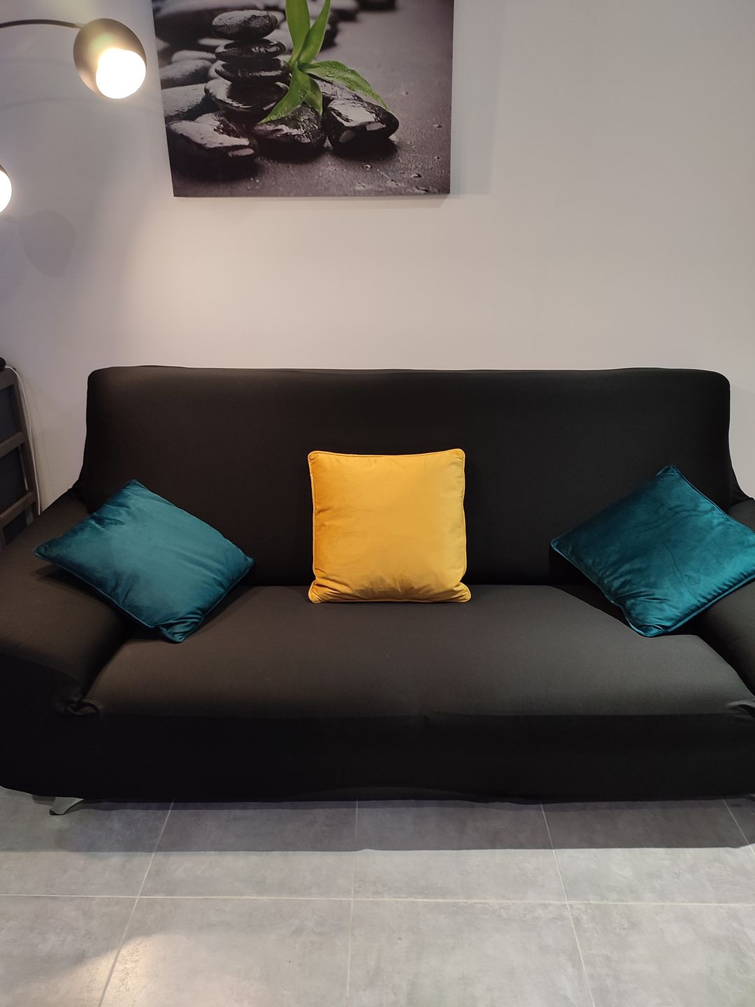 Customer photo review of Noir - Housses Extensibles de Fauteuil et Canapé