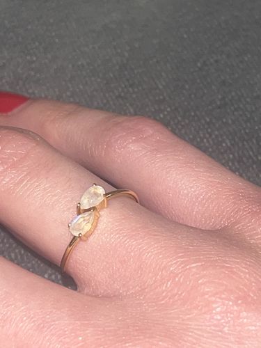 Customer photo review of Moonstone Teardrop Ring (Gold)