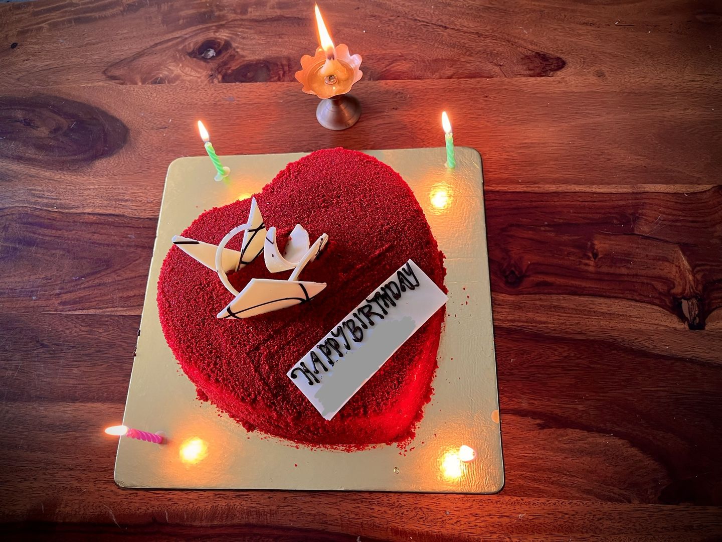Customer photo review of Heart Shaped Red Velvet Cake