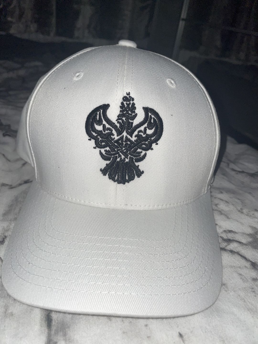 Customer photo review of SMC Baseball Cap (Black / White) with Blessed Phoenix Calligraphy