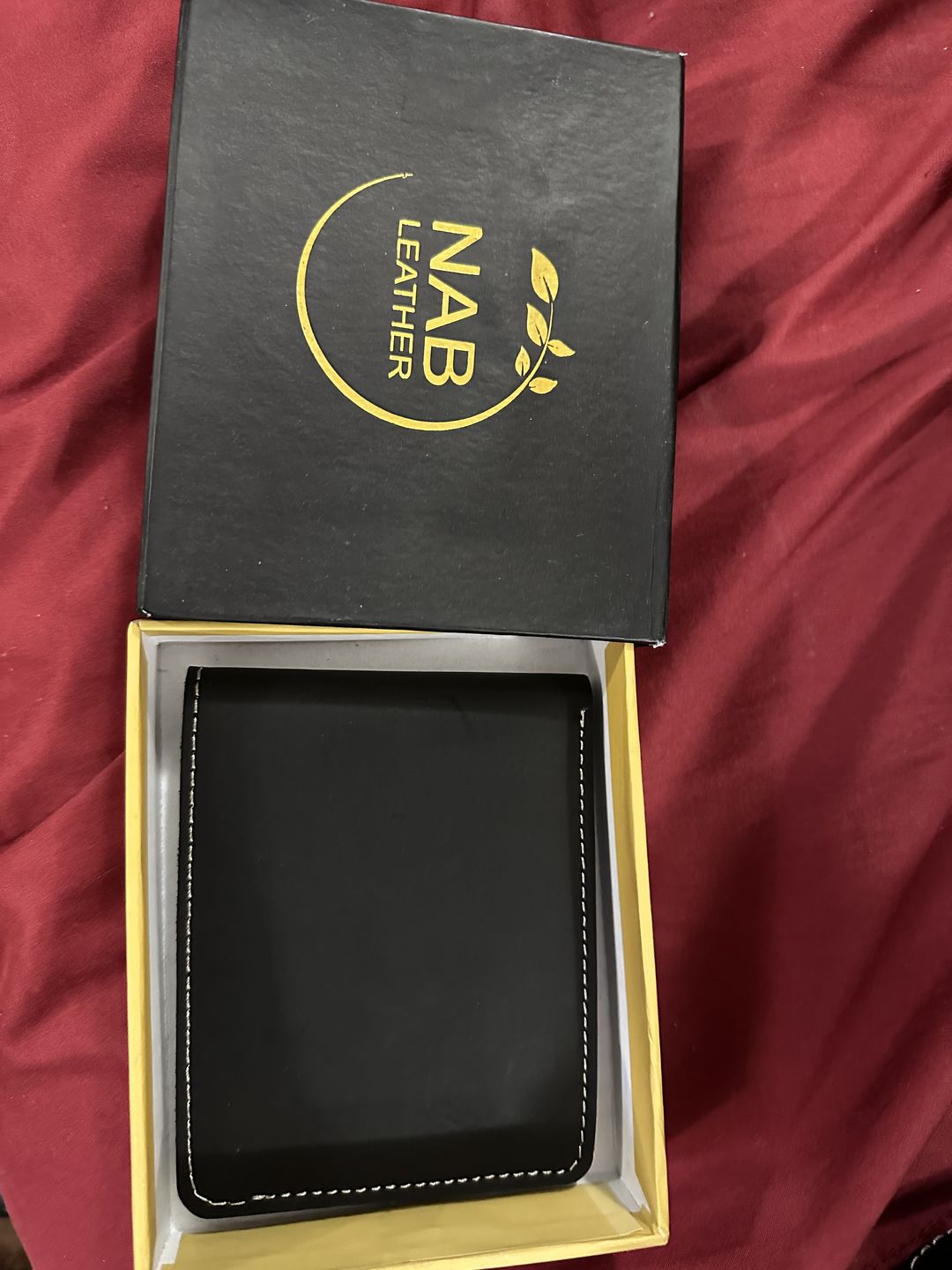 Customer photo review of Black Full Grain Leather Minimalist Wallet
