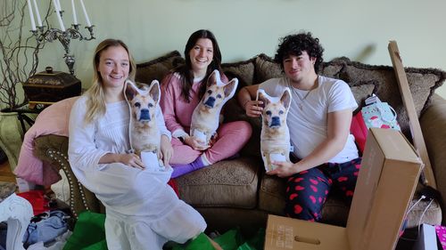 Customer photo review of Create A Custom Dog Pillow